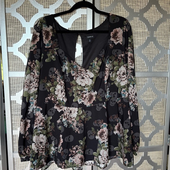 torrid Tops - Torrid Black Asymmetrical Peplum Blouse